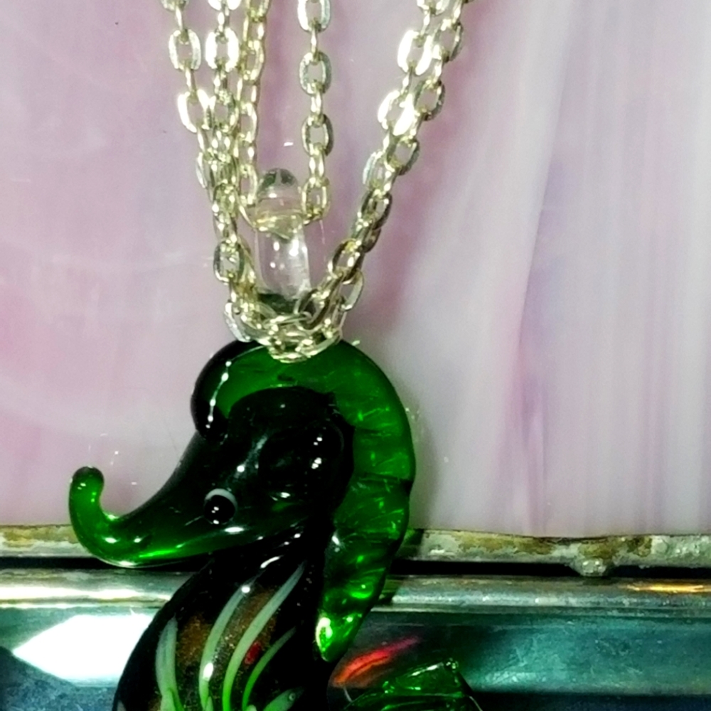 Murano glass seahorse pendant